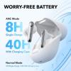 imageSoundcore by Anker Liberty 4 NC Wireless Earbuds 985 Noise Reduction Adaptive Noise Cancelling to Ears and Environment HiRes Sound 50H Battery Wireless Charging Bluetooth 53Clear White