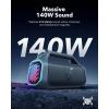 imagesoundcore Boom 2 Plus By Anker Outdoor Speaker 140W 22 Channel BassUp 20 20H Playtime Fast Charge IPX7 Waterproof RGB Lights Power Bank Bluetooth 53 Portable for Outdoors Camping BeachBlue