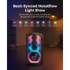 imagesoundcore Rave 3S AI Party Speaker with 2 Wireless Microphones 200W Sound AI Vocal Removal Reverb Light Show 12H Playtime Portable Bluetooth PA System for Home Party or Backyard