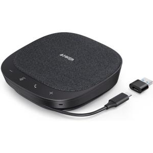 imageAnker PowerConf S330 USB Speakerphone Conference Microphone for Home Office Smart Voice Enhancement Plug and Play 360 Voice Coverage Powerful Sound Desktop PC Speaker Online Meetings
