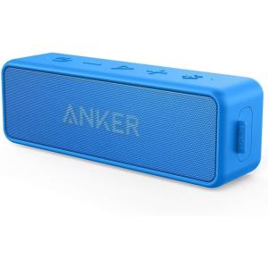 imageAnker SoundCore 2 Portable Bluetooth Speaker Wireless Enhanced Bass 24Hour Playtime 66ft Range IPX7 Water Resistant Builtin Mic Ideal for Travel Compact and Easy to Use  RedBlue