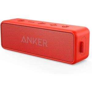 imageAnker SoundCore 2 Portable Bluetooth Speaker Wireless Enhanced Bass 24Hour Playtime 66ft Range IPX7 Water Resistant Builtin Mic Ideal for Travel Compact and Easy to Use  RedRed