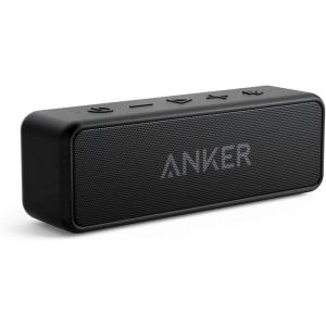 imageAnker SoundCore 2 Portable Bluetooth Speaker Wireless Enhanced Bass 24Hour Playtime 66ft Range IPX7 Water Resistant Builtin Mic Ideal for Travel Compact and Easy to Use  RedBlack
