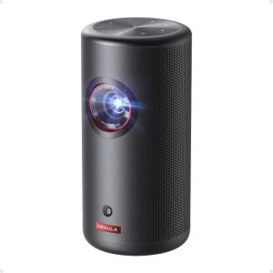 imageNebula Anker Capsule 3 Laser 1080p Smart WiFi Mini Projector Black Portable Projector Dolby Digital Laser Projector Autofocus 120Inch Picture Builtin Battery 25 Hours of Playtime