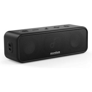 imageSoundcore Anker 3 Portable Bluetooth Speaker  Wireless IPX7 Waterproof 24H Playtime Pure Titanium Diaphragm Drivers PartyCast BassUp Custom EQ App  for Home Shower Outdoor and BeachBlack