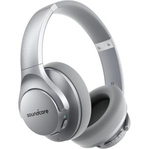 imageSoundcore Anker Life Q20 Hybrid Active Noise Cancelling Headphones Wireless Over Ear Bluetooth Headphones 60H Playtime HiRes Audio Deep Bass Foam Ear Cups Travel Office USBC ChargingSilver