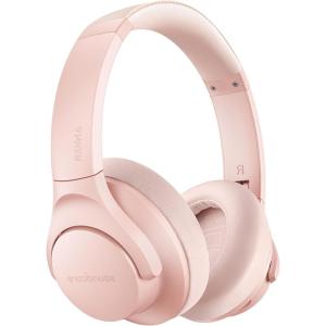 imageSoundcore Anker Life Q20 Hybrid Active Noise Cancelling Headphones Wireless Over Ear Bluetooth Headphones 60H Playtime HiRes Audio Deep Bass Foam Ear Cups Travel Office USBC ChargingPink