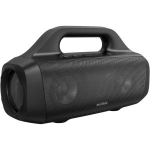 imageSoundcore Anker Motion Boom Waterproof Bluetooth Speaker with Titanium Drivers BassUp Technology IPX7 24H Playtime App Builtin Handle Outdoor Speaker for Camping Pool Beach Backyard