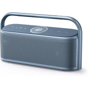 imageSoundcore Motion X600 Portable Bluetooth Speaker with Spatial Audio 50W Sound IPX7 Waterproof Pro EQ AUXin for Home Office Backyard and Bathroom Use BlueBlue Lunar Blue
