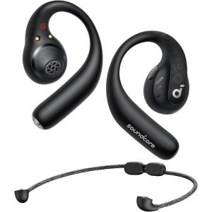 imageSoundcore by Anker AeroFit Pro OpenEar Headphones Ultra Comfort Secure Fit Ergonomic Design Rich Sound with LDAC Bluetooth 53 IP55 WaterResistant 46H Playtime App Control Wireless EarbudsDynamic Black