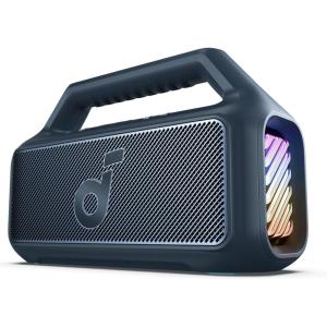 imagesoundcore Boom 2 By Anker Outdoor Speaker 80W Subwoofer BassUp 20 24H Playtime IPX7 Waterproof Floatable RGB Lights USBC Custom EQ Bluetooth 53 Portable for Camping Beach and BackyardBlue
