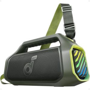 imagesoundcore Boom 2 Plus By Anker Outdoor Speaker 140W 22 Channel BassUp 20 20H Playtime Fast Charge IPX7 Waterproof RGB Lights Power Bank Bluetooth 53 Portable for Outdoors Camping BeachGreen