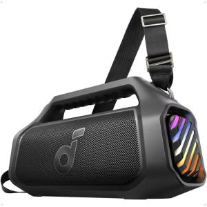imagesoundcore Boom 2 Plus By Anker Outdoor Speaker 140W 22 Channel BassUp 20 20H Playtime Fast Charge IPX7 Waterproof RGB Lights Power Bank Bluetooth 53 Portable for Outdoors Camping BeachBlack