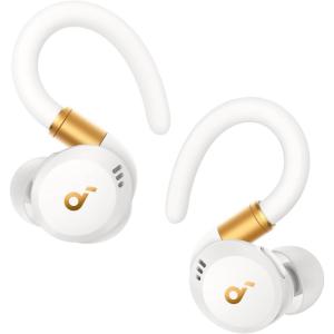 imagesoundcore Sport X20 by Anker TrueWireless Workout Earbuds Rotatable and Extendable Ear Hooks Noise Cancelling Deep Bass IP68 Waterproof Sweatproof Dustproof 48H Play Sport Earbuds for GymWhite