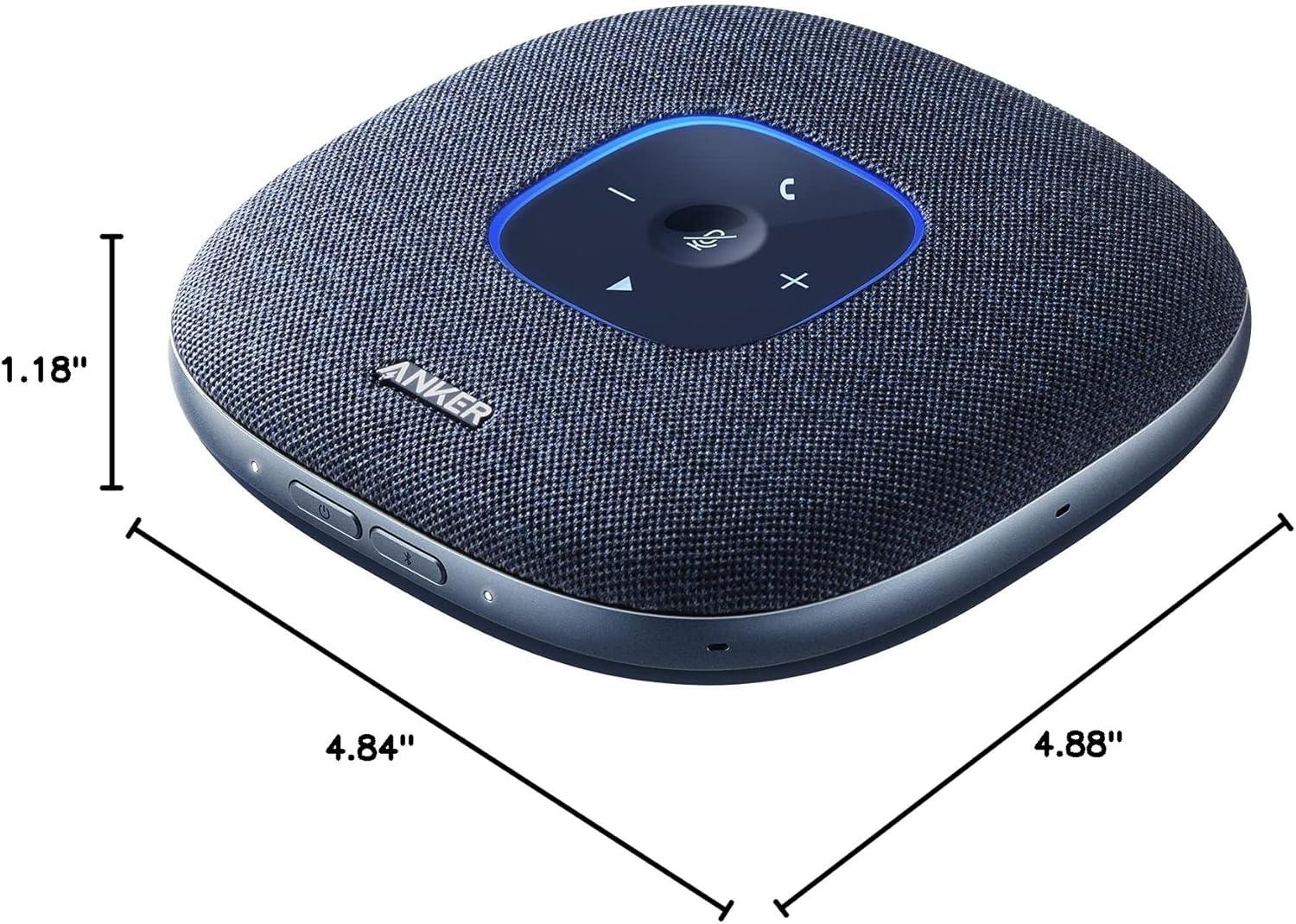 imageAnker PowerConf S3 Speakerphone with 6 Mics Enhanced Voice Pickup 24H Call Time App Control Bluetooth 5 USB C Conference Speaker Compatible with Leading Platforms Home OfficeBlue