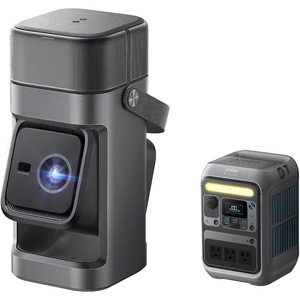 image:imagesoundcore Nebula P1 GTV Projector with Anker Solix C300 Power Station 650 ANSI Lumens 1080P 20W 20 Surround Sound Dolby Audio BuiltIn Gimbal Auto Adjust Portable with Carry Handle