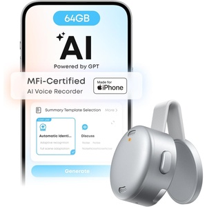 image:imagesoundcore Work AI Voice Recorder by Anker Wearable Note Taker for Meetings Transcribe and Summarize 300 MinsMo Included Optional App Upgrades MFi Certified 64GB 150 Languages USBC ChargingWhite